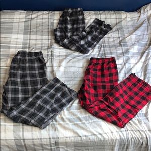 3 pairs of plaid pajama pants